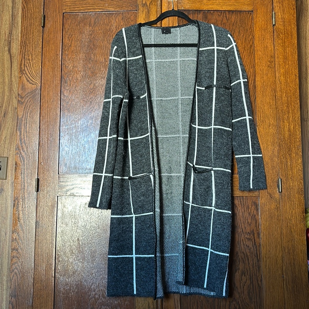 Long cardigan with open front